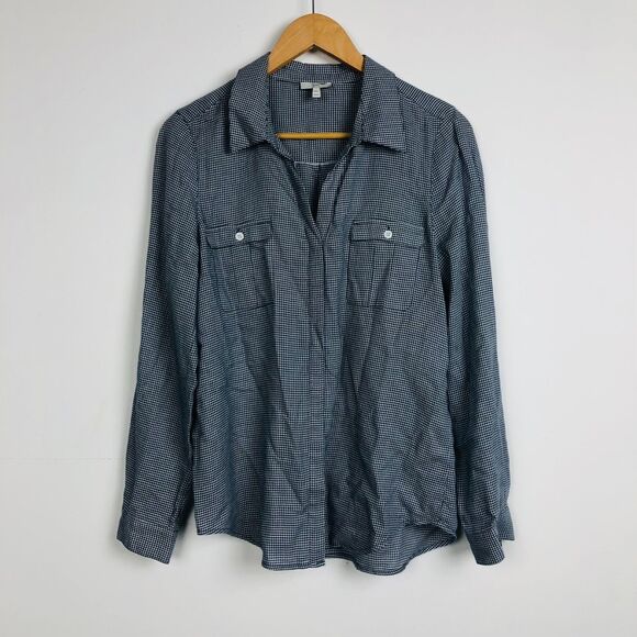 Joie Women's Booker Gingham Shirt Long Sleeve Button Front Front Pockets Small - Picture 2 of 6